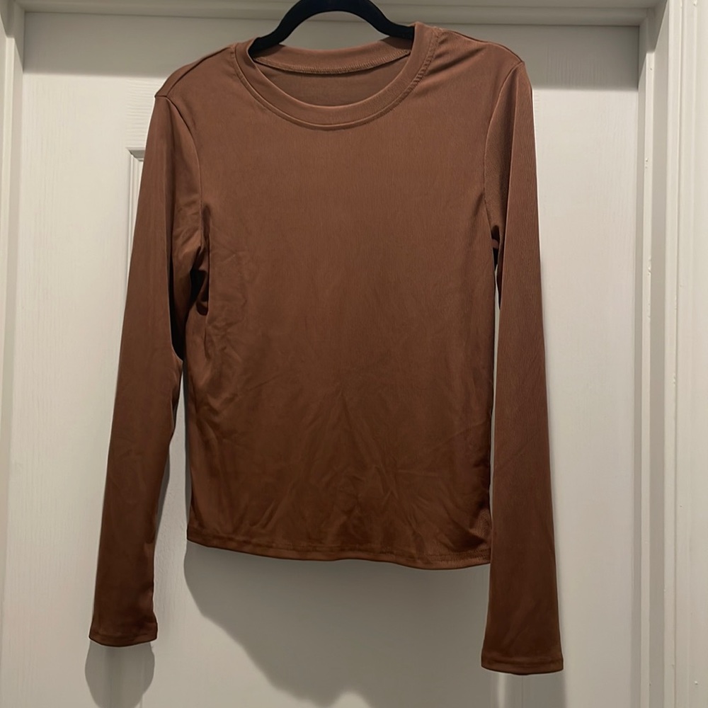 Brown Ribbed Top